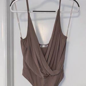 Vestique taupe bodysuit